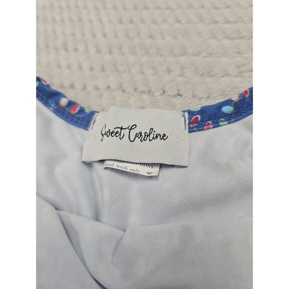 Sweet Caroline Romper Girls 6 Christmas Romper Christmas Lights Wide Leg Pockets - Picture 4 of 7